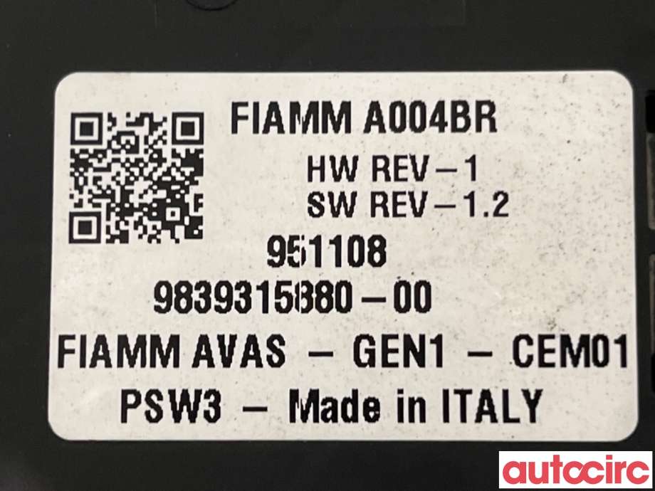 Høyttaler motorlyd, AVAS (Acoustic Vehicle Alerting System) til Peugeot 2008 2019-->> (Type II) (PEUGEOT|9839315880|)