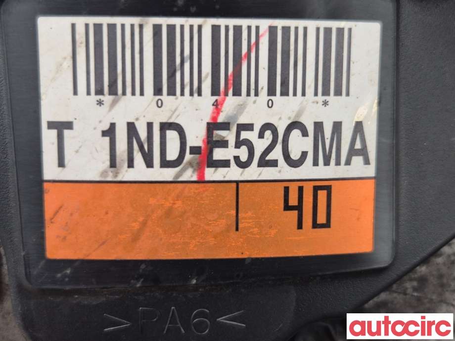 Motor diesel til Toyota Auris 2007-2010 (Type I, Fase 1)  (TOYOTA|1900033260|1ND-TV|1ND-E52CMA)