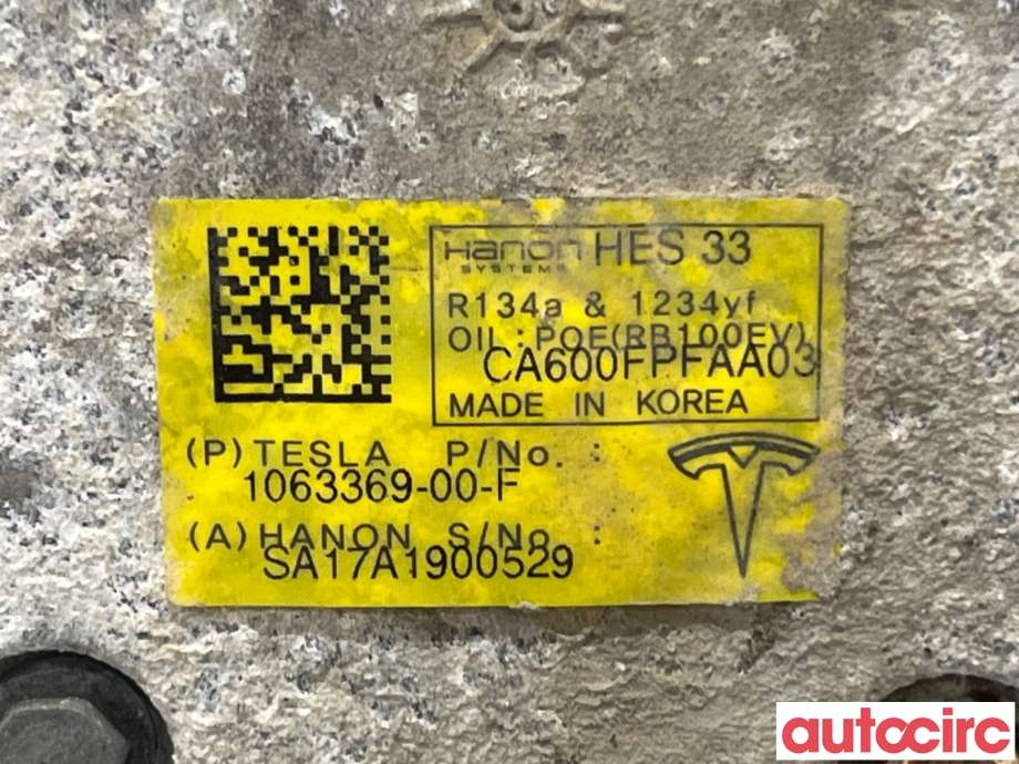 Aircondition kompressor til Tesla Model S 2016-2021 (Fase 2) (TESLA|1063369-00-F|CA600FPFAA03)