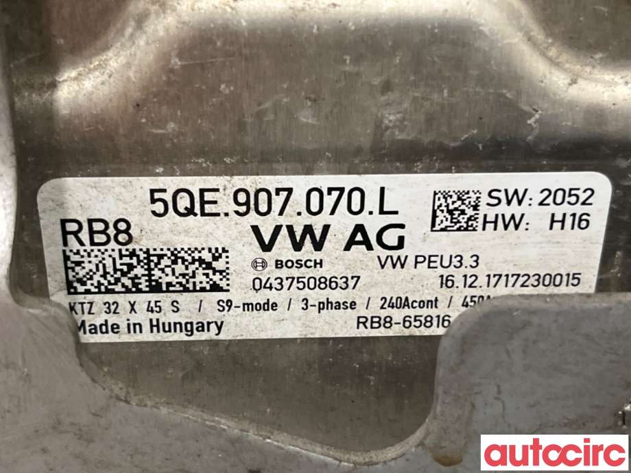 Inverter elbil til VW e-Golf 2017-2020 (Fase 2)  (VOLKSWAGEN|5QE907070L|0437508637)