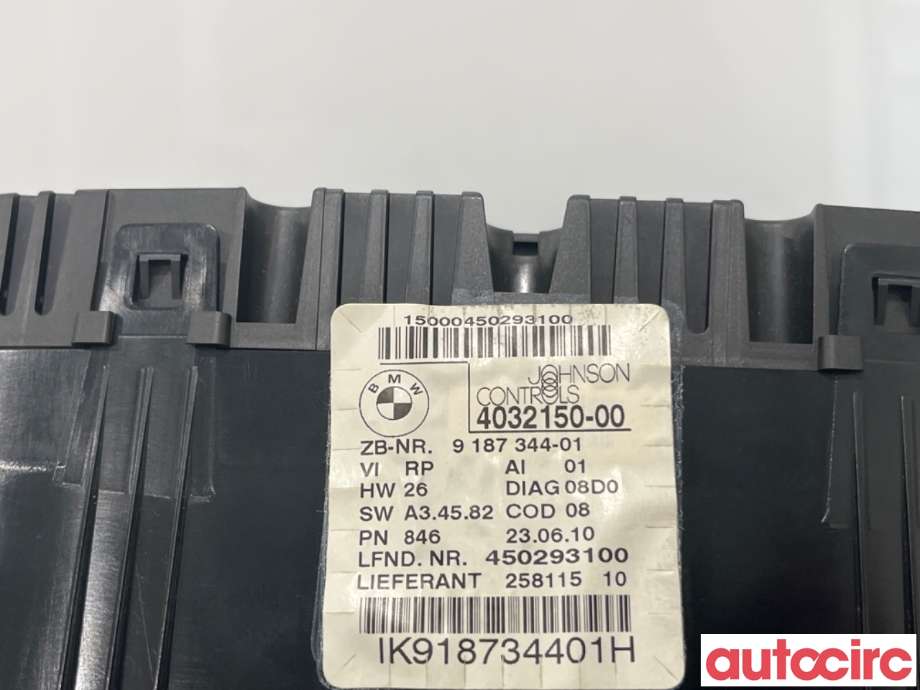 Instrumentpanel til BMW 3-Serie 2005-2011 (E90/E91/E92/E93) (E90/E91/E92/E93) (BMW|62109316127|4032150-00|9187344)