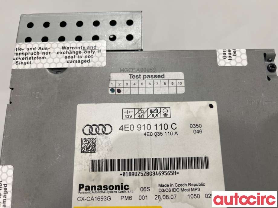 Bilstereo CD-veksler til Audi A8 2003-2010 (Type II) (AUDI|4E0057110CX|)