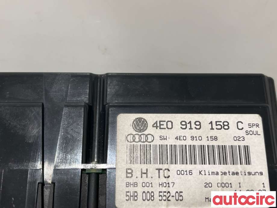 Varmeapparat betjening til Audi A8 2003-2010 (Type II) (AUDI|4E0919158C|)