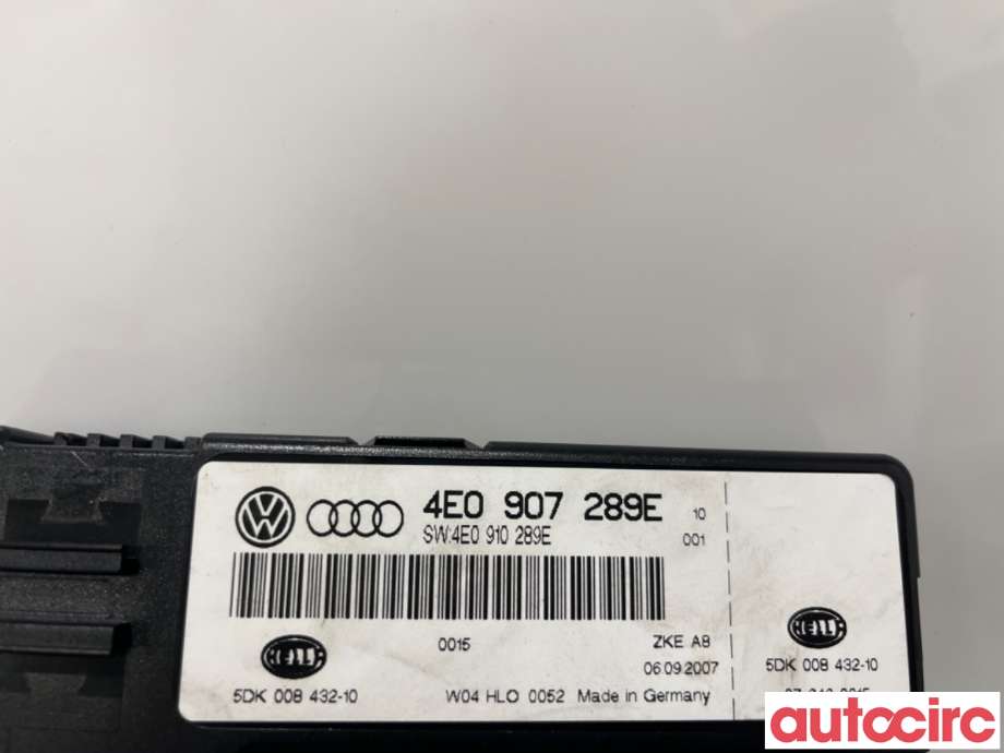 Styreenhet comfort (BCM) til Audi A8 2003-2010 (Type II)  (AUDI|4E0910289E|5DK008432-10)