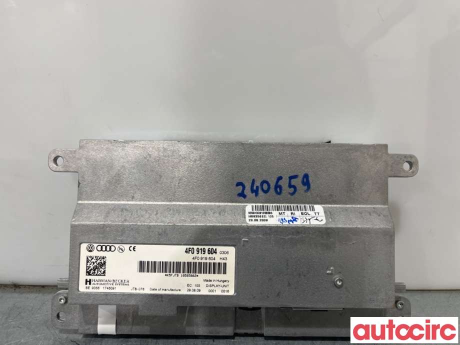 Instrument kjørecomputer til Audi A5 2007-2016 (Type I) (AUDI|8R0919604||8R0919604A)