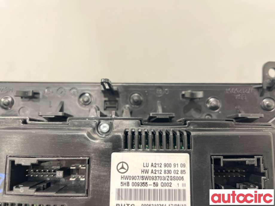 Varmeapparat betjening til Mercedes E-Klasse 2009-2013 (Fase 1) (W212) (W212) (MERCEDES|A2129008608|5HB009355-59|A2129006527)
