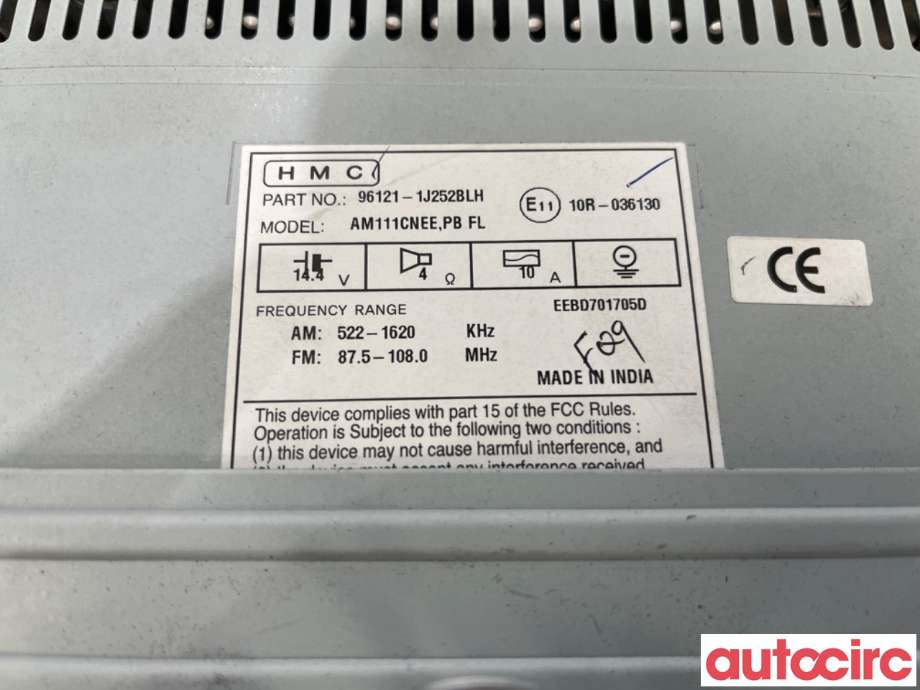 Bilstereo til Hyundai i20 2009-2014 (Type I) (HYUNDAI|961211J252BLH|AM111CNEE|96121-1J252BLH)