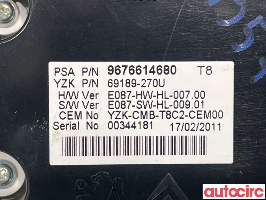 Instrumentpanel til Peugeot 3008 2009-2016 (Type I)  (PEUGEOT|9666626080|69189-270U|9805170680)