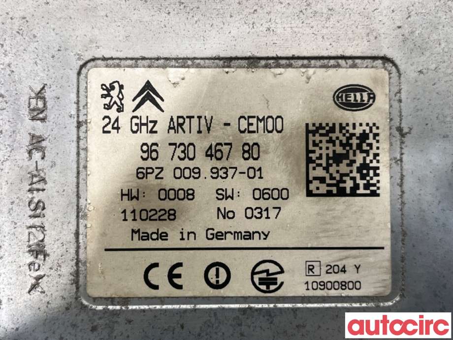Sensor radar til Peugeot 3008 2009-2016 (Type I)  (PEUGEOT|1611174280|6PZ 009 937-01|6590KZ)
