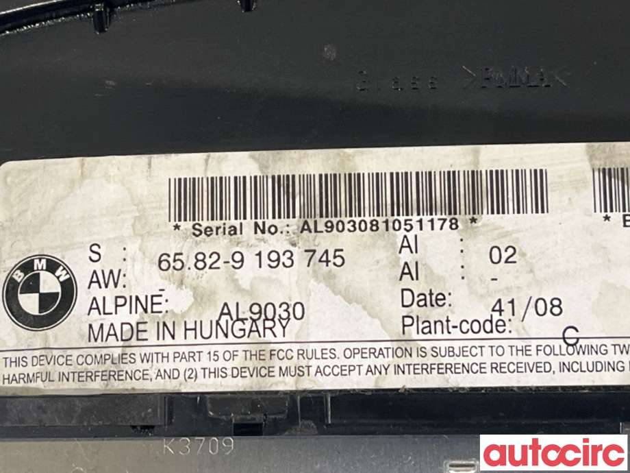 Multimedia display (MCU - Media Controller Unit) til BMW 3-Serie 2005-2011 (E90/E91/E92/E93) (E90/E91/E92/E93) (BMW|65829193755||65829193745)