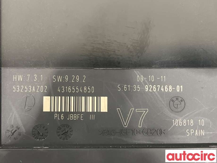 Styreenhet comfort (BCM) til BMW 5-Serie 2010-2017 (F10/F11) (F10/F11) (BMW|61356992418|61359267468-01|)