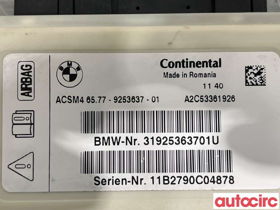 Airbag elektronikk til BMW 5-Serie 2010-2017 (F10/F11) (F10/F11) (BMW|65777911606|A2C53361926|6577-9253637)