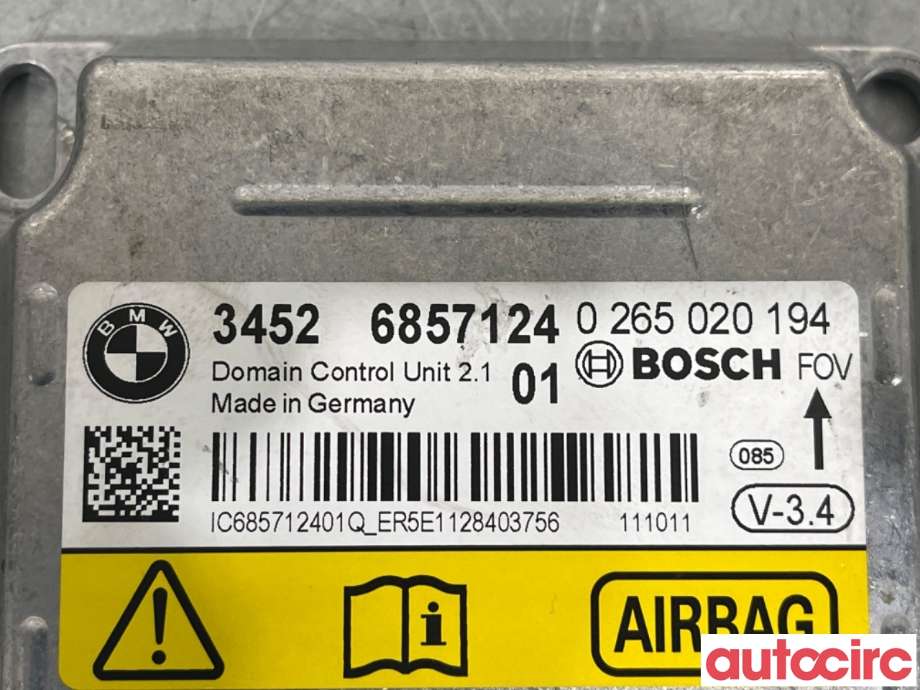 Airbag elektronikk til BMW 5-Serie 2010-2017 (F10/F11) (F10/F11) (BMW|34526857314|0265020194|34526857124)