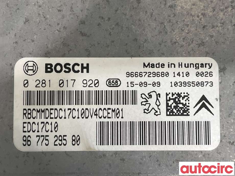 Styreenhet motor til Peugeot 208 2012-2019 (Type I) (PEUGEOT|1608085180|0281017920|9677529580)