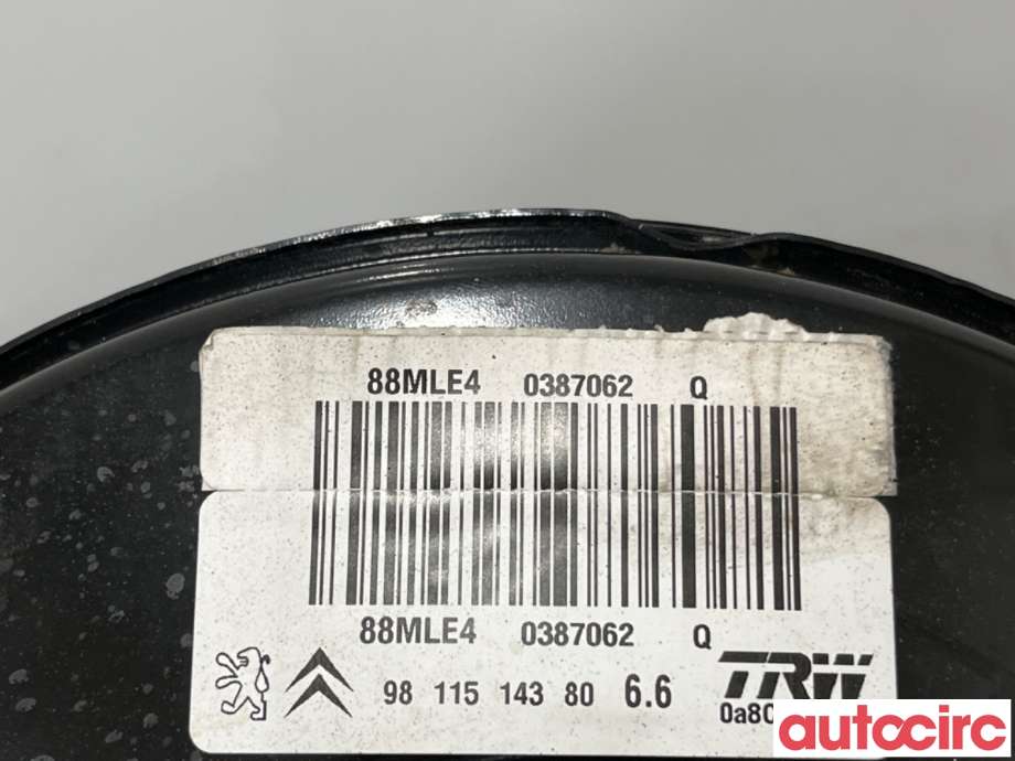 Bremsekraft-forsterker til Peugeot 208 2012-2019 (Type I)  (PEUGEOT|1609894980||9811514380)