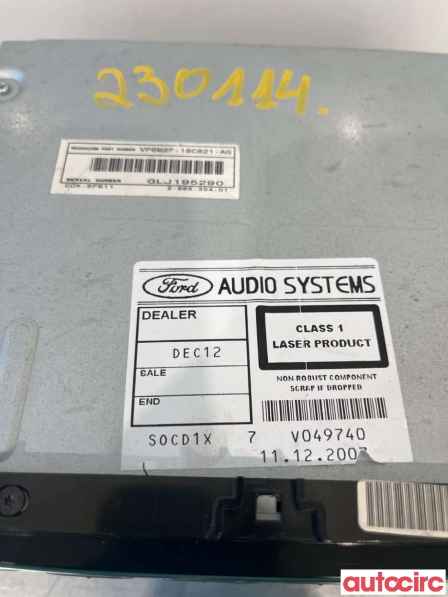 Bilstereo til Ford Focus 2008-2010 (Type II, Fase 2)  (FORD|1830411||7M5T-18C939-JE)