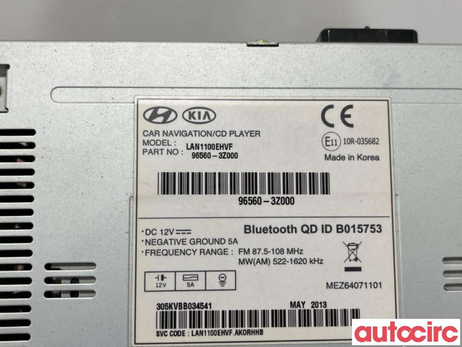 Bilstereo navigasjon til Hyundai i40 2012-2017  (HYUNDAI|965603Z0004X|LAN1100EHVF|96560-3Z000)