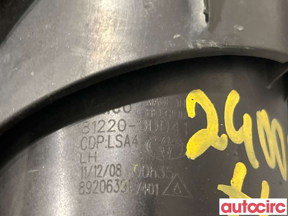 Tåkelykt venstre foran til Toyota Avensis 2009-2015 (Type III, Fase 1)  (TOYOTA|812200D041|89206391|81220-0D041)