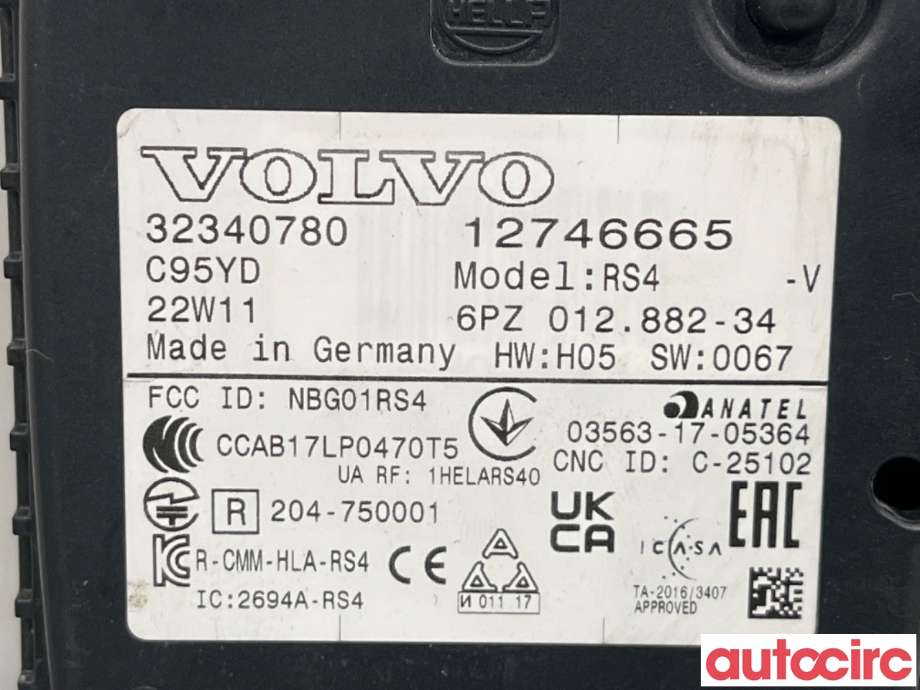 Sensor radar til Volvo C40 Recharge 2021-2024  (VOLVO|32340780|6PZ012882-34|)