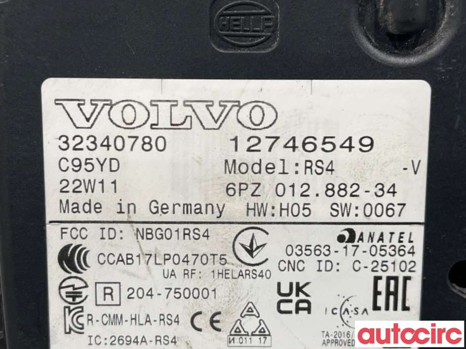 Sensor radar til Volvo C40 Recharge 2021-2024  (VOLVO|32340780|6PZ012882-34|)
