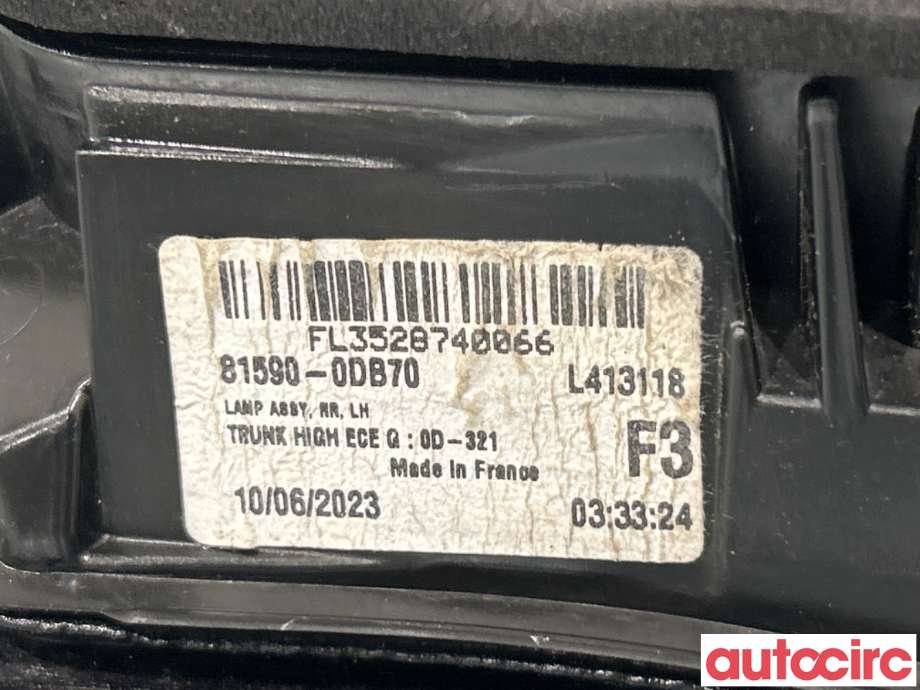 Baklykt venstre indre til Toyota Yaris Cross (SUV) 2021-->>  (TOYOTA|815900DB70|)