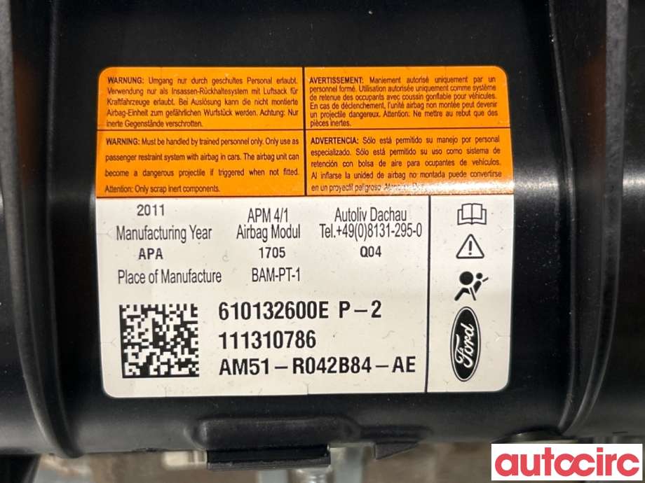 Airbag passasjer til Ford C-Max 2010-2015 (Type II, Fase 1)  (FORD|1904661|AM51-R042B84-AH|AM51-R042B84-AE)