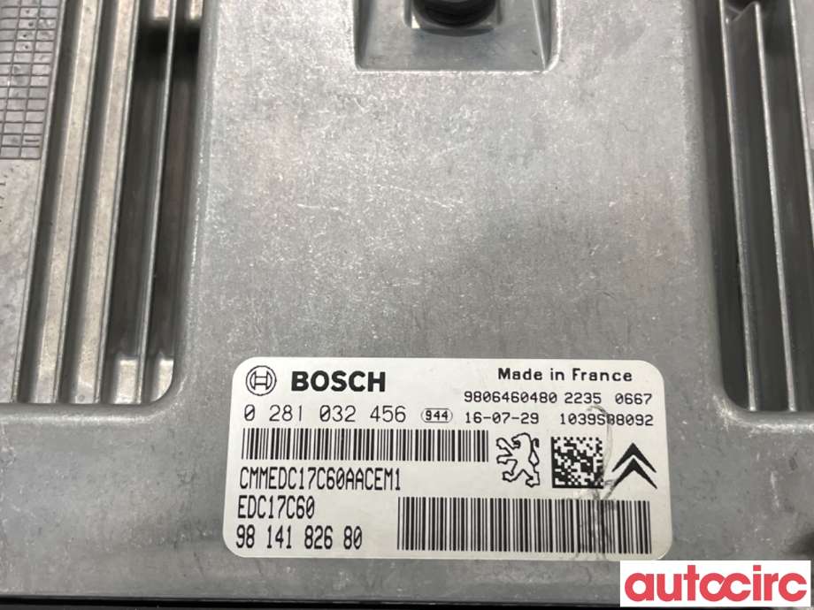 Styreenhet motor til Citroën Berlingo 2015-2019 (Type II, Fase 2)  (CITROEN|1677612780|0281032456|9814182680)