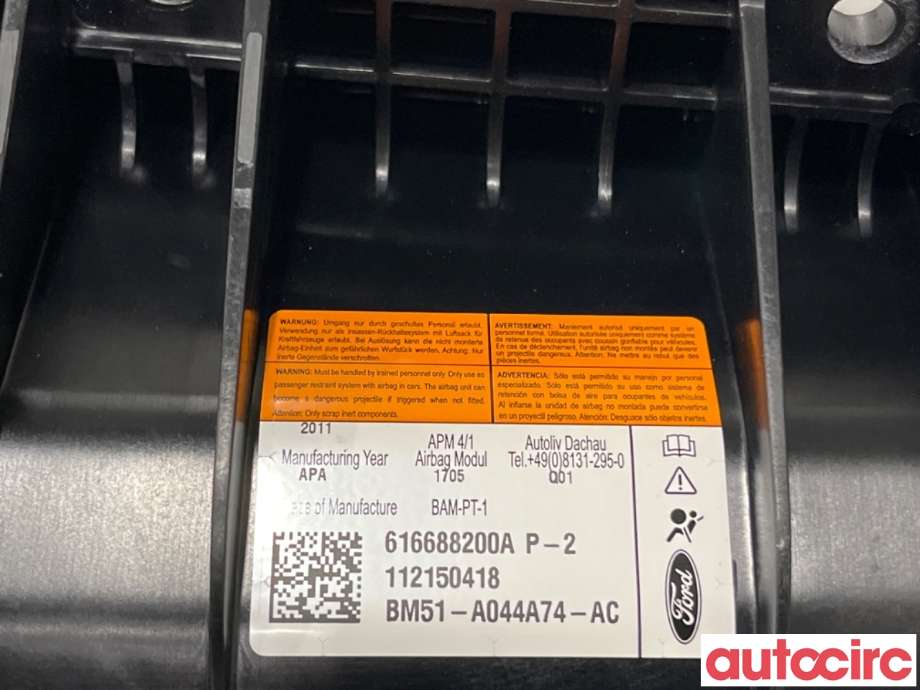 Airbag passasjer til Ford Focus 2011-2014 (Type III, Fase 1)  (FORD|1780159|616688200A|BM51-A044A74-AC)