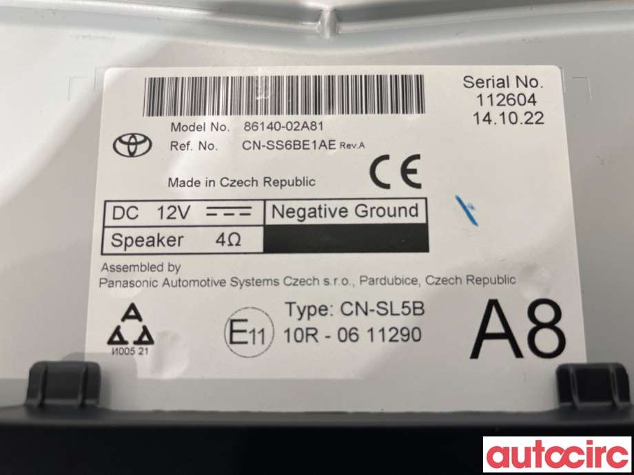 Bilstereo navigasjon til Toyota Corolla 2019-->>  (TOYOTA|8614002A81|CN-SS6BE1AE|86140-02A81)