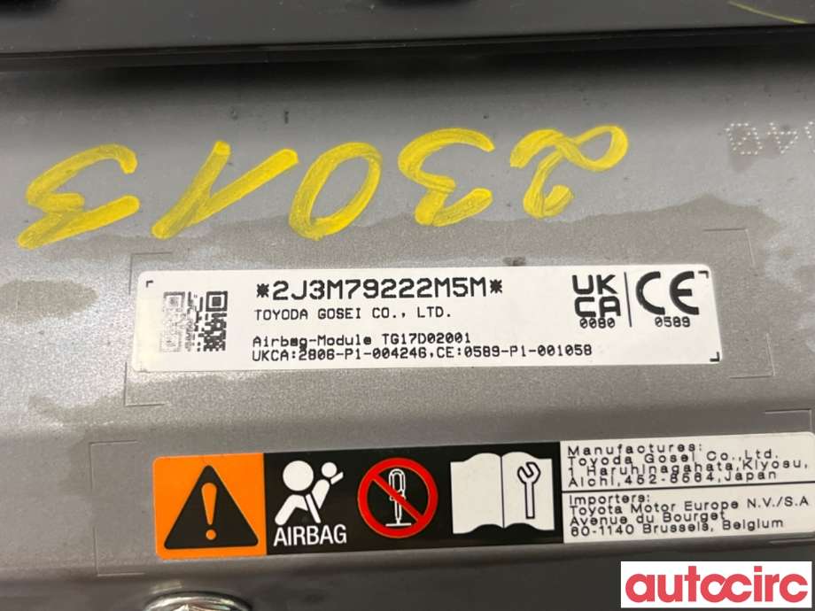 Airbag passasjer til Toyota Corolla 2019-->>  (TOYOTA|7390002210C0|TG17D02001|)