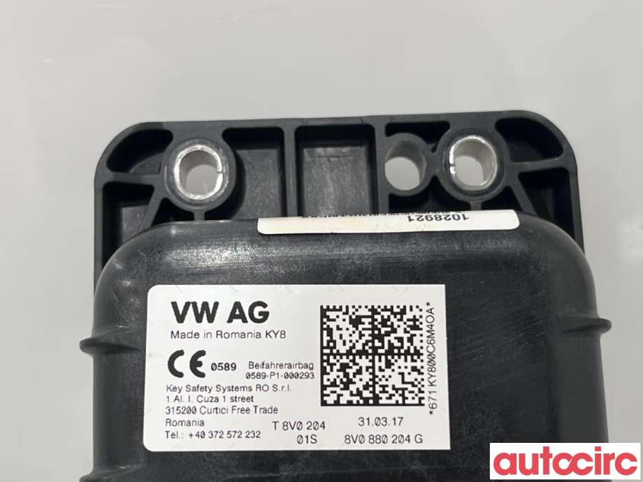 Airbag passasjer til Škoda Octavia 2017-2020 (Type III, Fase 2)  (SKODA|8V0880204G||8V0880204M)
