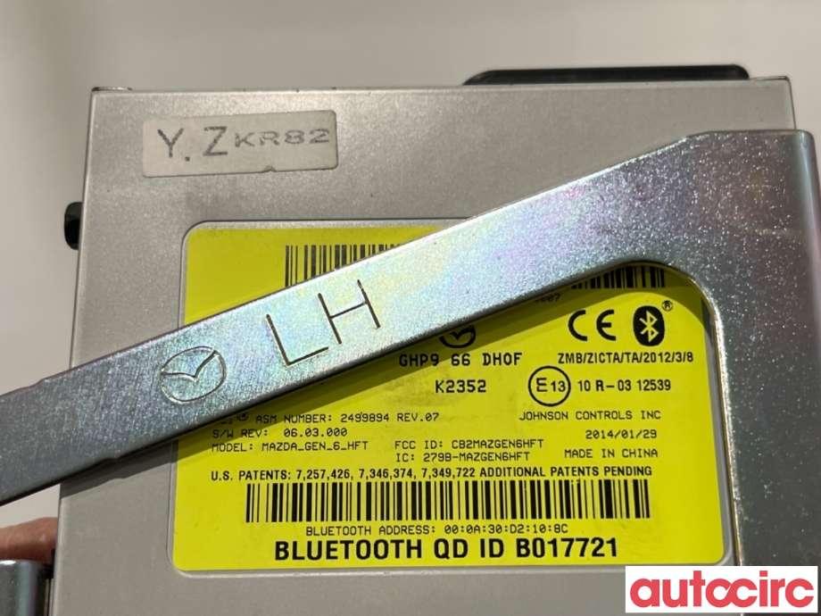 Dashbord telefon til Mazda CX-5 2012-2017 (Type I)  (MAZDA|GHP9-66-DH0H|K2352|GHP966DH0F)