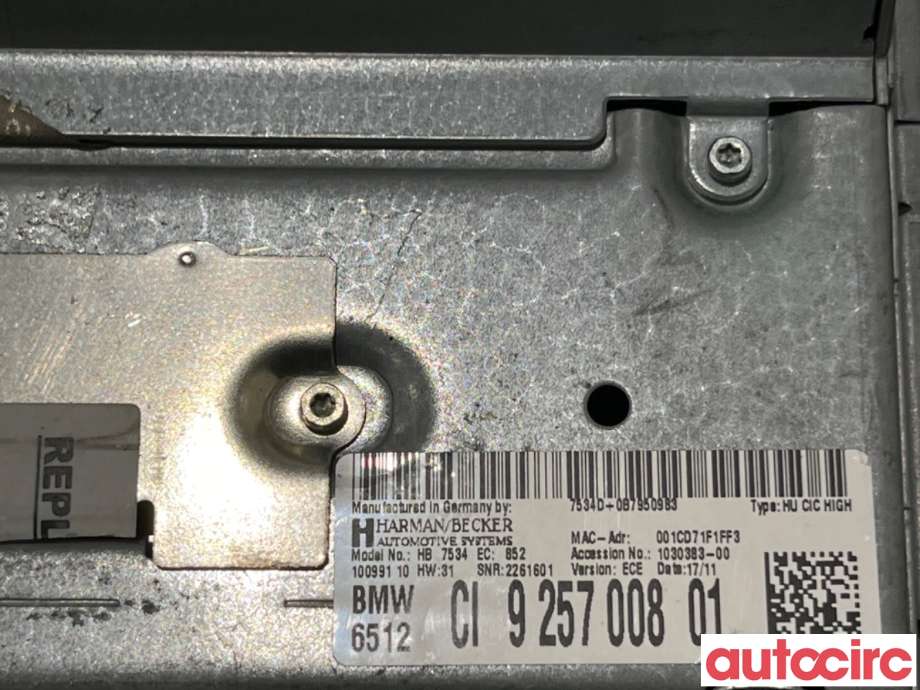 Bilstereo navigasjon til BMW 5-Serie 2010-2017 (F10/F11) (F10/F11) (BMW|65129293395|HB7534|65129257008)