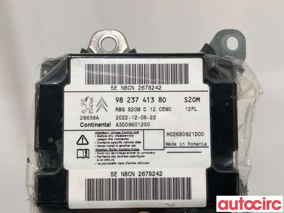 Airbag elektronikk til Peugeot 2008 2019-->> (Type II)  (PEUGEOT|1678166080|A3C08601200|9823741380)