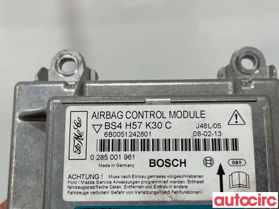 Airbag elektronikk til Mazda 3 2006-2009 (Type I, Fase 2) (MAZDA|BS4H-57-K30C|0285001961|BS4H57K30C)
