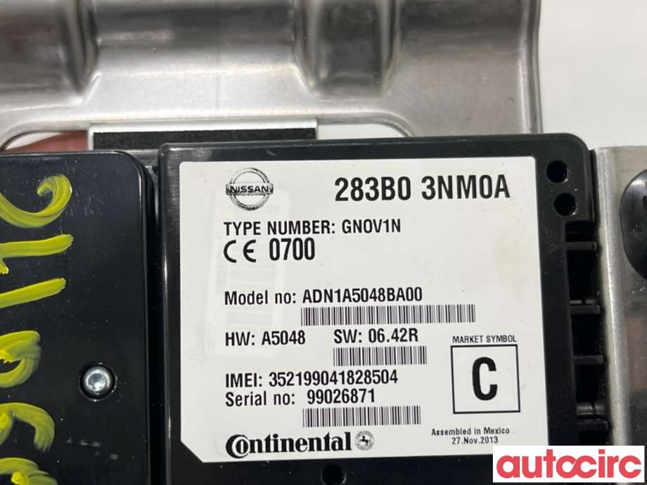 Dashbord telefon til Nissan Leaf 2011-2017 (Type I)  (NISSAN|283B03NM0A|GN0V1N)