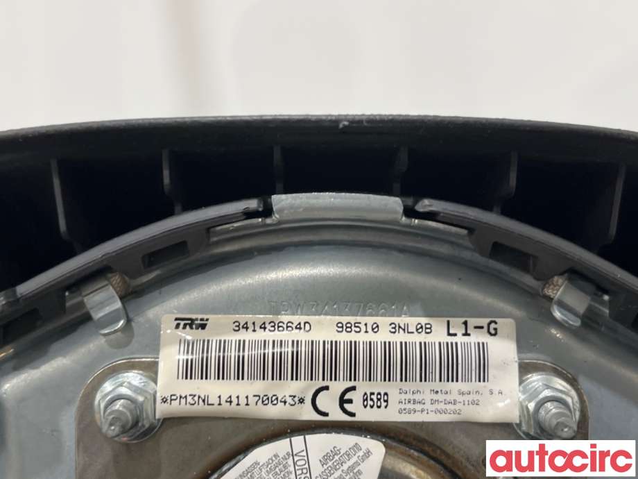 Airbag rattpute til Nissan Leaf 2011-2017 (Type I) (NISSAN|985103NL0B|34143664D)