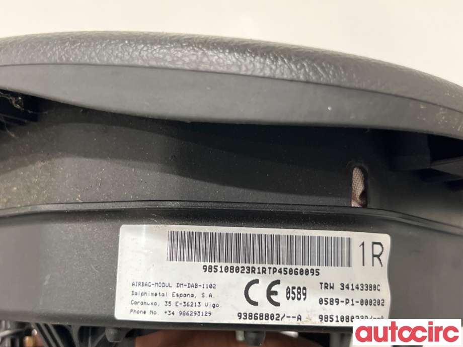 Airbag rattpute til Opel Vivaro B 2014-2019  (OPEL|93460009|34143380C|93460904)