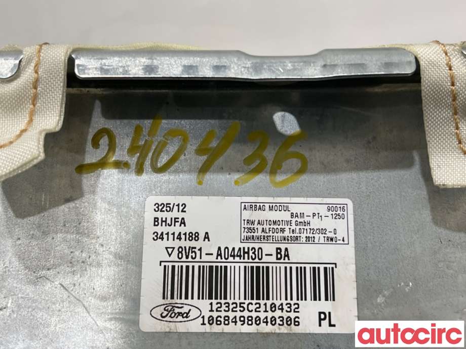 Airbag passasjer til Ford Fiesta 2013-2017 (Type VI, Fase 2)  (FORD|1711931||8V51-A044H30-BA)