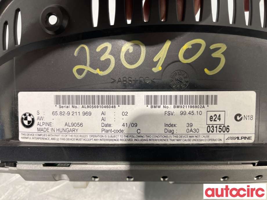 Instrument kjørecomputer til BMW 3-Serie 2005-2011 (E90/E91/E92/E93) (E90/E91/E92/E93) (BMW|65829211969|AL9056|6582-9211969)
