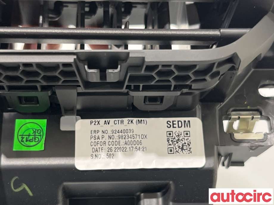 Dashbord friskluftdyse til Peugeot 208 2019-->> (Type II)  (PEUGEOT|98234571DX|)