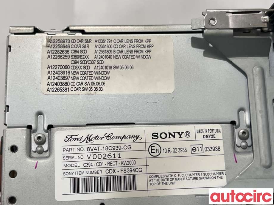 Bilstereo til Ford Kuga 2008-2012 (Type I)  (FORD|1830420|C394|8V4T-18C939-CG)