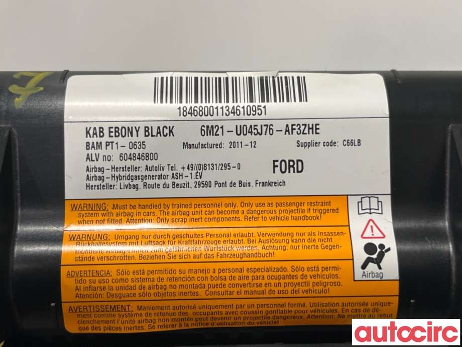 Airbag kne til Ford Galaxy 2010-2015 (Type III, Fase 2)  (FORD|1426659|6M21-U045J76-AF3ZHE)