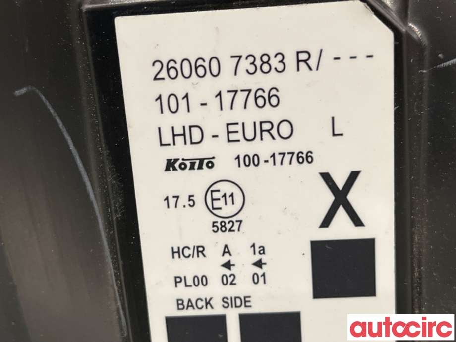 Frontlykt venstre halogen til Renault Kangoo 2008-2021 (Type II)  (RENAULT|7701068181|260607383R)