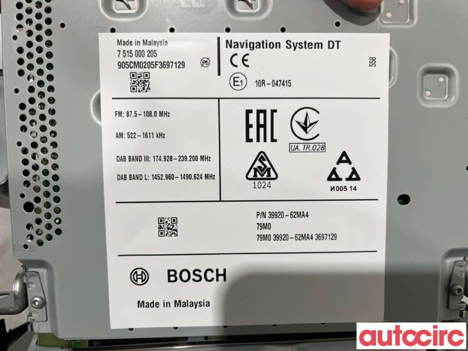 Bilstereo navigasjon til Suzuki SX4 S-CROSS 2013-->> (Type II)  (SUZUKI|39920-62M10-DB7|7515000205|39920-62MA4)