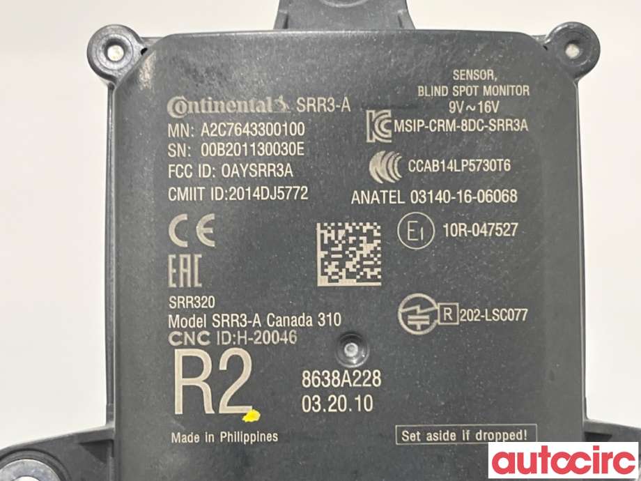 Sensor radar til Mitsubishi Outlander 2015-->> (Type III, Fase 2)  (MITSUBISHI|8638A228|A2C7643300100)