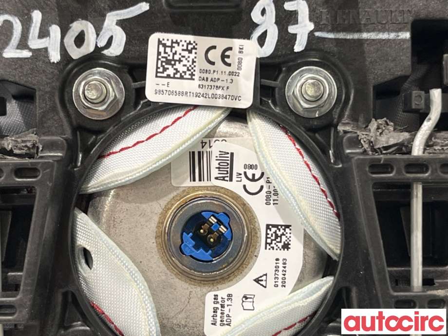 Airbag rattpute til Renault Captur 2020-->> (Type II)  (RENAULT|985706588R|)
