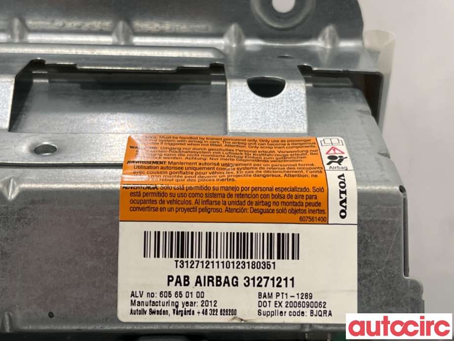 Airbag passasjer til Volvo XC70 2008-2013 (Type II, Fase 1)  (VOLVO|31271211|)