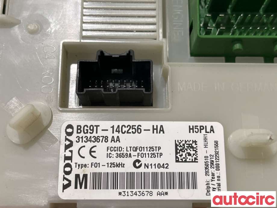 Sikringsboks til Volvo XC70 2008-2013 (Type II, Fase 1)  (VOLVO|31327994|BG9T-14C256-HA|31343678)