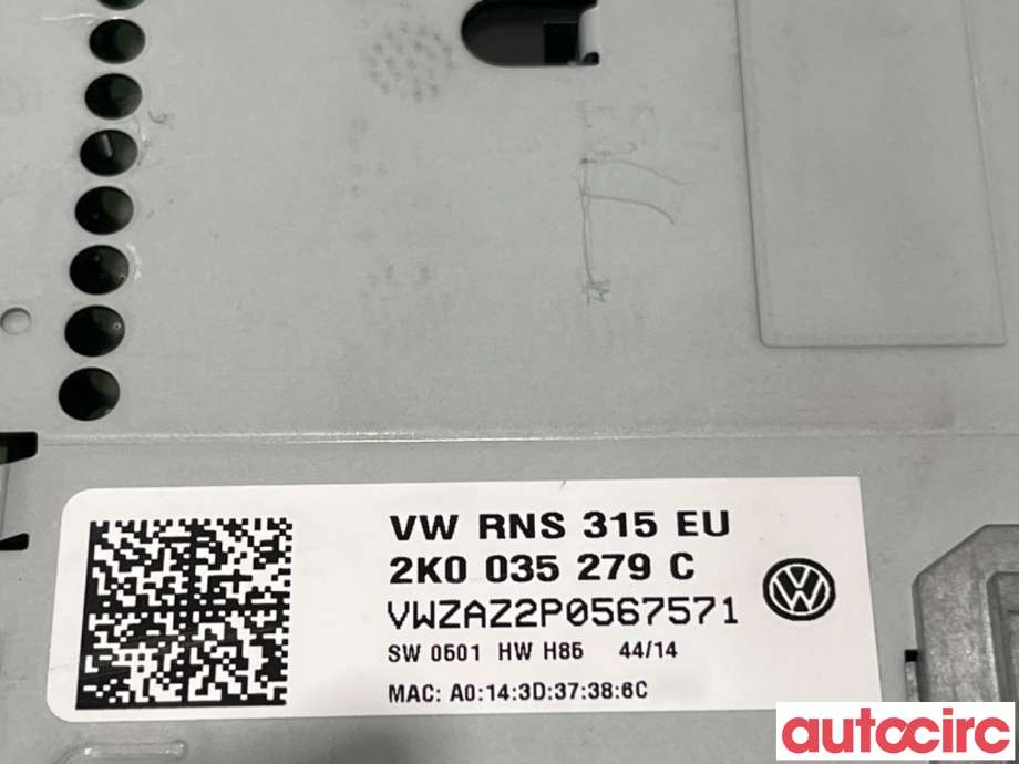 Bilstereo navigasjon til VW Tiguan 2011-2016 (Type I, Fase 2)  (VOLKSWAGEN|2K0035279CX|RNS315|2K0035279C)
